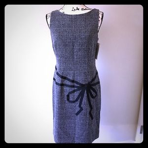 David Meister tweed bow shift dress size 8